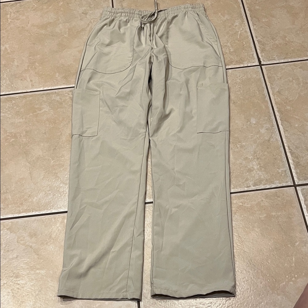Women's Scrubaid Beige 4 Way Stretch Cargo Pants Medical Medium